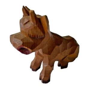 Carter Hoffman Carved Wood Original Small Cow Calf